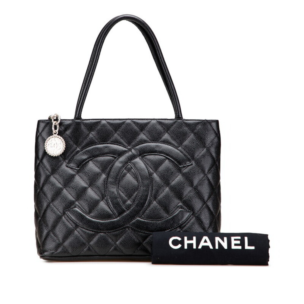 Chanel Coco Mark Matelasse Reissue Tote Bag Black Caviar Skin - Picture 10 of 11